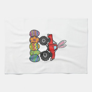 Boys Easter Monster Truck Happy Easter Day Eggs To Tea Towel