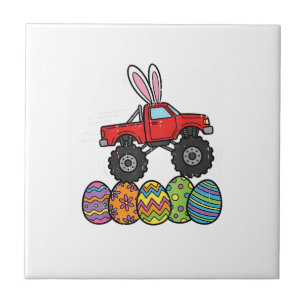 Boys Easter Monster Truck Happy Easter Day Eggs To Tile