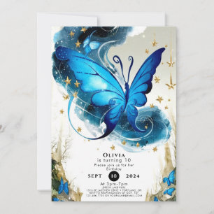 Boy's Enchanted Butterfly Birthday Invitation