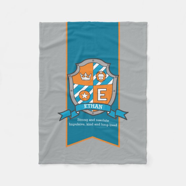 Boys Ethan or letter E name meaning blanket (Front)