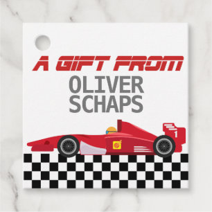 Boys F1 Racer Gift Tag