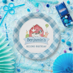 Boys FARM Animal Barn Birthday Party Paper Plates