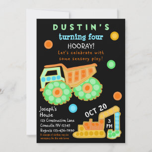 Boys Fidget Party Sensory Play Invitation