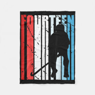 Boys Field Hockey 14th Birthday Player Motivationa Fleece Blanket