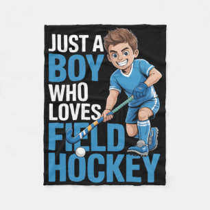 Boys Field Hockey  Fleece Blanket
