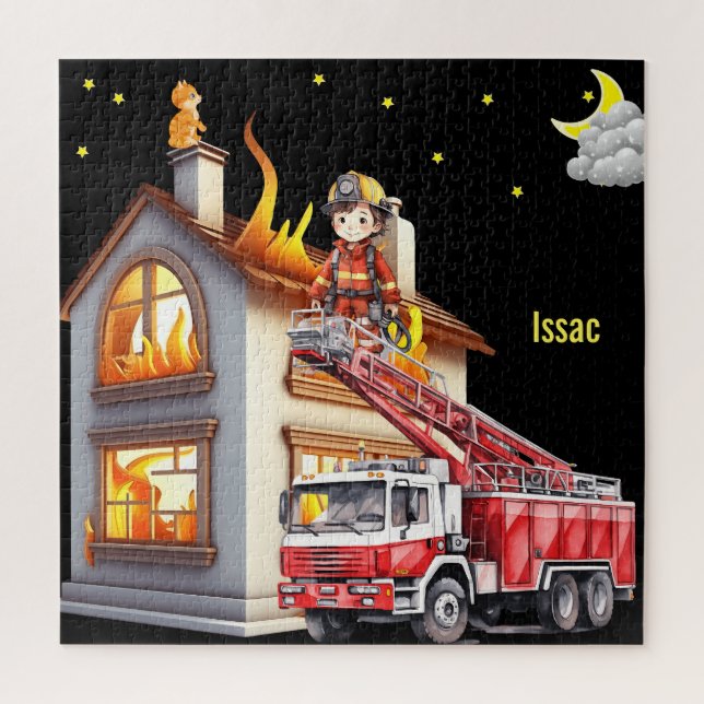 Boy's Fire Fighter Jigsaw Puzzle (Vertical)