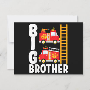 Boy's Fire Truck Fire Theme Big Brother Fire Engin Postcard