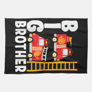 Boy's Fire Truck Fire Theme Big Brother Fire Engin Tea Towel