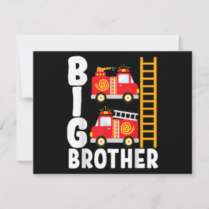 Boy's Fire Truck Fire Theme Big Brother Fire Engin Thank You Card