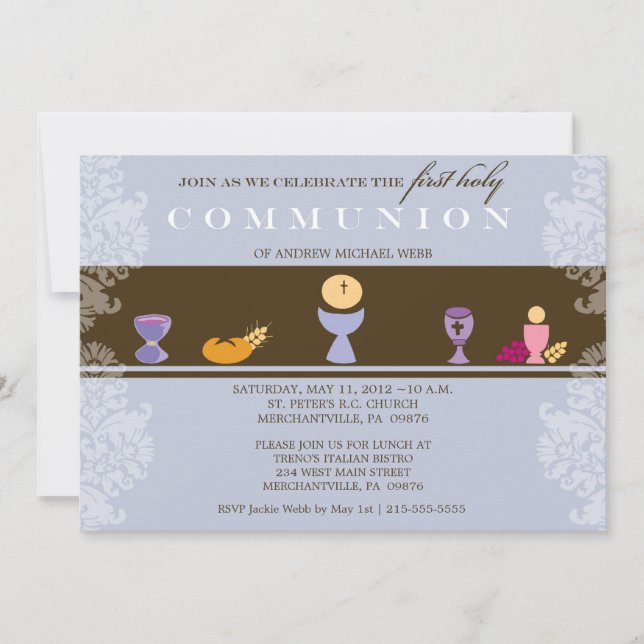 Boy's First Communion Invitation (Front)