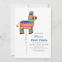 Boy's First Fiesta Birthday Piñata Invitation