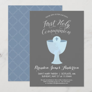 Boy's First Holy Communion Invitation - Catholic
