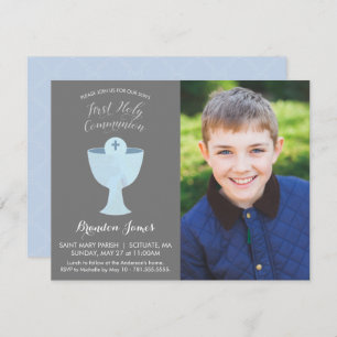 Boy's First Holy Communion Invitation w/ Photo
