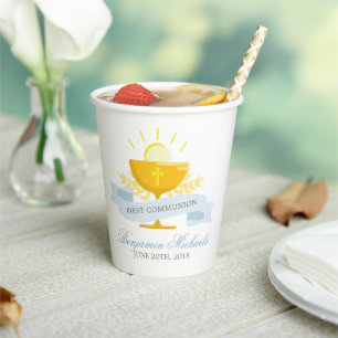 Boys First Holy Communion Paper Cups