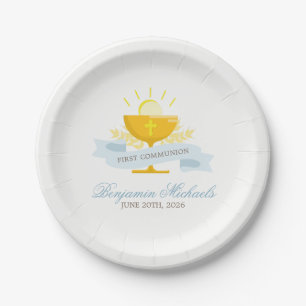 Boys First Holy Communion Personalised Paper Plate