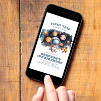 Boys First Trip Astronaut Digital Birthday