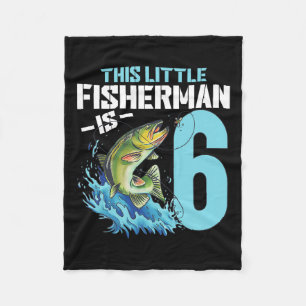 Boys Fishing Birthday Shirt 6 Year Old Boy Fisherm Fleece Blanket