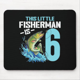 Boys Fishing Birthday Shirt 6 Year Old Boy Fisherm Mouse Mat