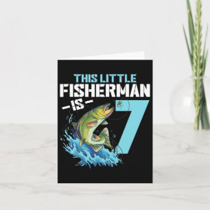 Boys Fishing Birthday Shirt 7 Year Old Boy Fisherm Card