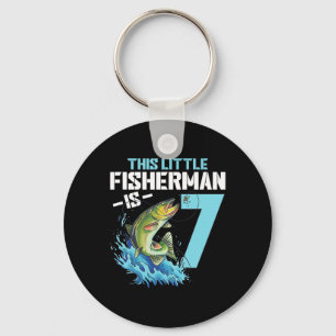 Boys Fishing Birthday Shirt 7 Year Old Boy Fisherm Key Ring