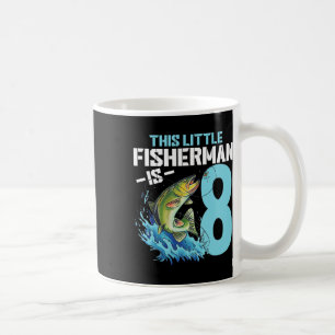 Boys Fishing Birthday Shirt 8 Year Old Boy Fisherm Coffee Mug