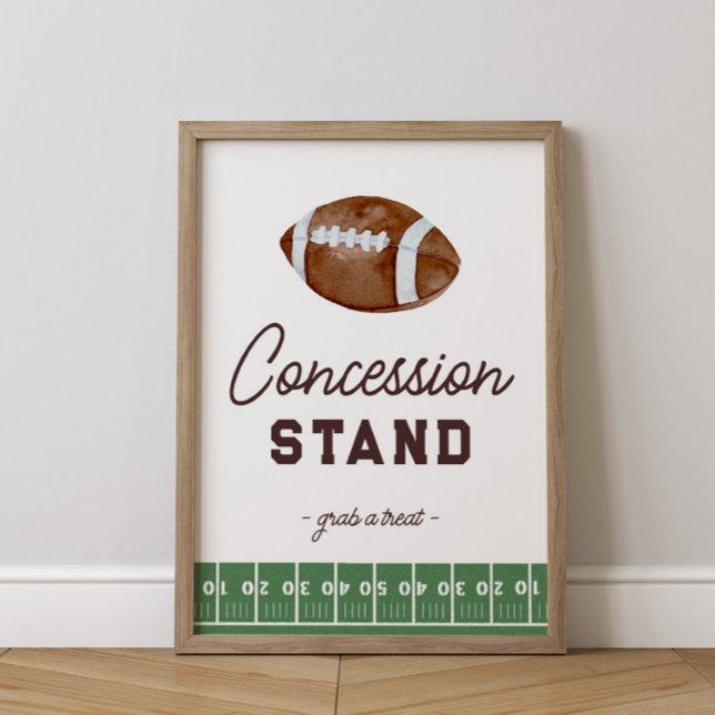 Boy's Football 1st Birthday Concession Stand Poster (Creator Uploaded)