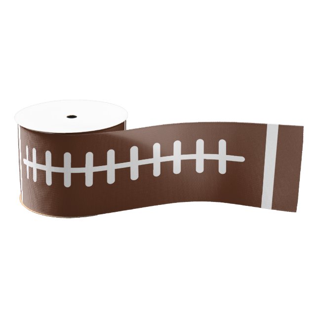 Boys Football Brown Sports Birthday Grosgrain Ribbon (Spool)