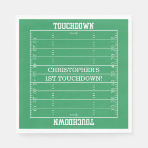 Boys Football Green Sports Birthday Napkin