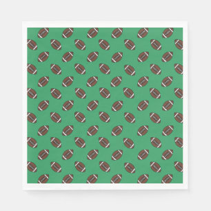Boys Football Green Sports Birthday Napkin