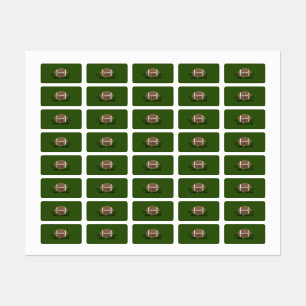 Boys Football Green Waterproof Labels