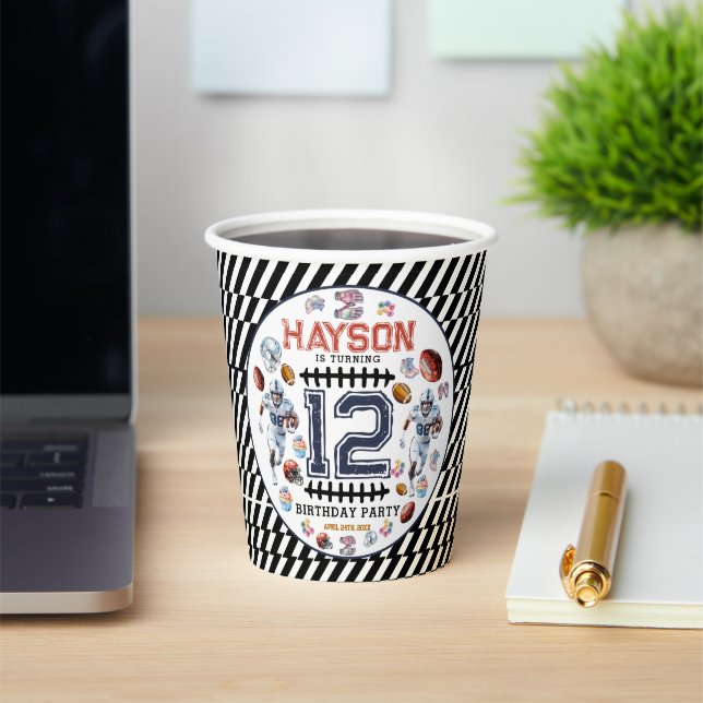 Boys Football Sports Birthday Party Paper Cups (Insitu)