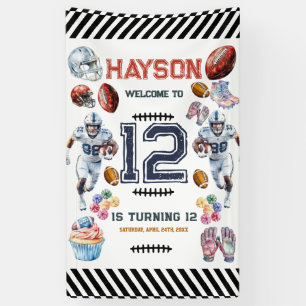  Boys Football Sports Birthday Party Welcome Banner