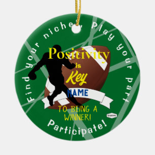 Boy's Football Theme Ornament Green HAMbyWG