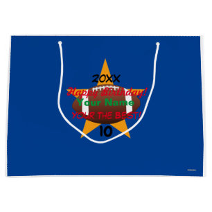 Boy's Football Theme Personalised Gift Bag HAMbyWG