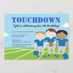 Boy's Football Themed Birthday Party Invitations, Invitation