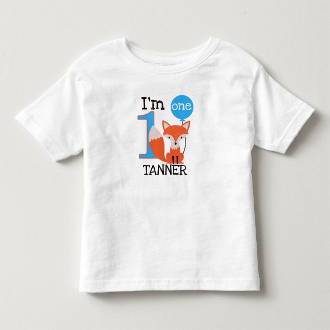 Boy's fox 1st Birthday T-shirt (Front)