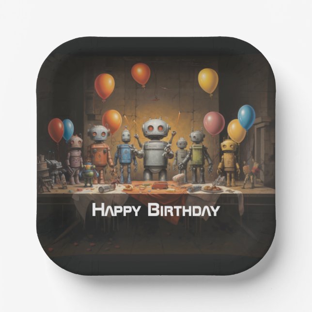 Boy's Fun Birthday Party Paper Plates #3 (Front)