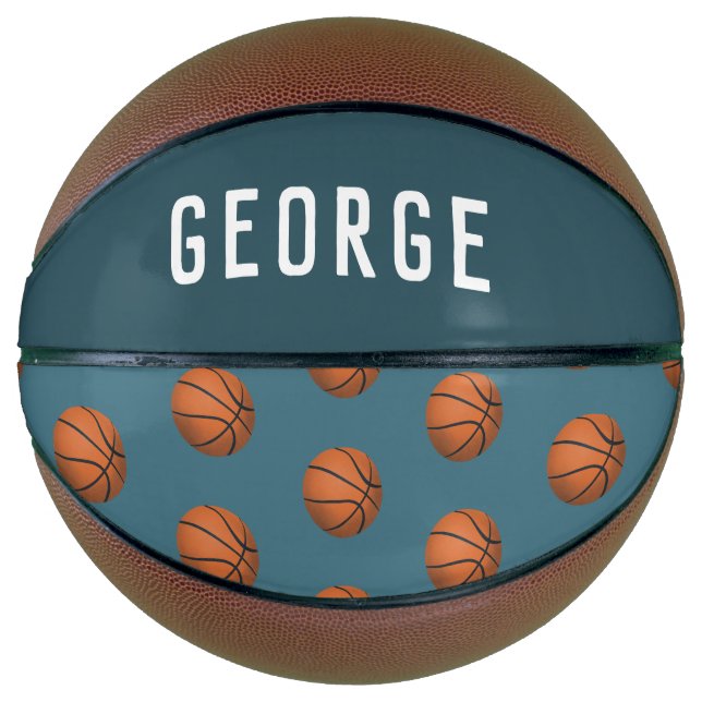 Boys Fun Blue Modern Basketball Kids (Front)