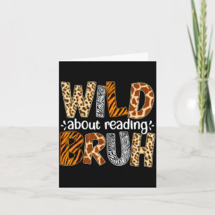 Boys funny wild animal about reading bruh book card