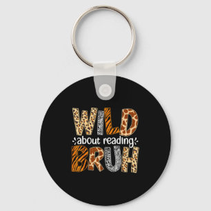 Boys funny wild animal about reading bruh book key ring