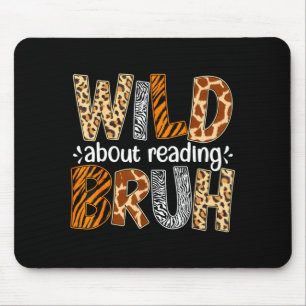 Boys funny wild animal about reading bruh book mouse mat