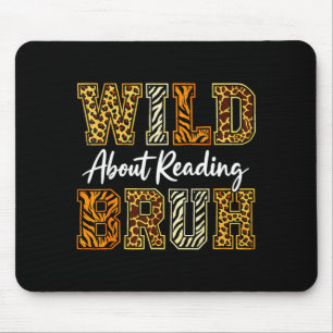 Boys funny wild animal about reading bruh book mouse mat