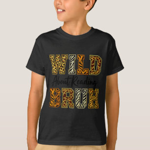 Boys funny wild animal about reading bruh book T-Shirt
