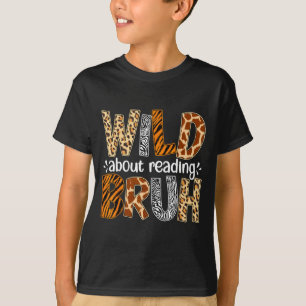 Boys funny wild animal about reading bruh book T-Shirt