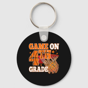 Boys Game On 4th Grade Basketball Back To School T Key Ring