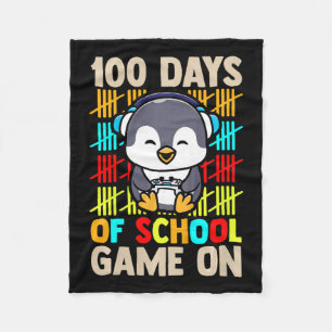 Boys Gamer 100 Days Of School Game On Fleece Blanket