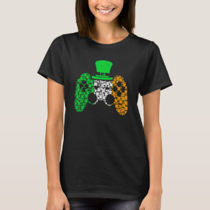 Boys Gamer Game Lucky Shamrock St Patricks Day Ir T-Shirt