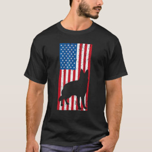 Boys German Shepherd Kids GSP Dog Patriotic Americ T-Shirt