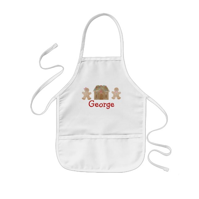 Boys Gingerbread Apron, Child Apron (Front)