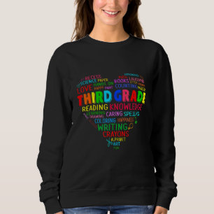 Boys Girls Cute Heart To Hello Third Grade Back To Sweatshirt